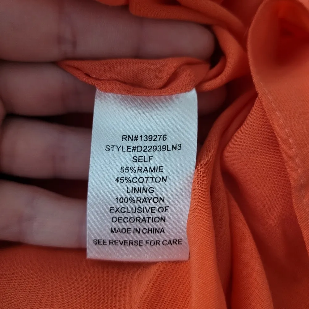 Daniel Rainn Aera Ruffle Detail Top Coral NWT - Image 10