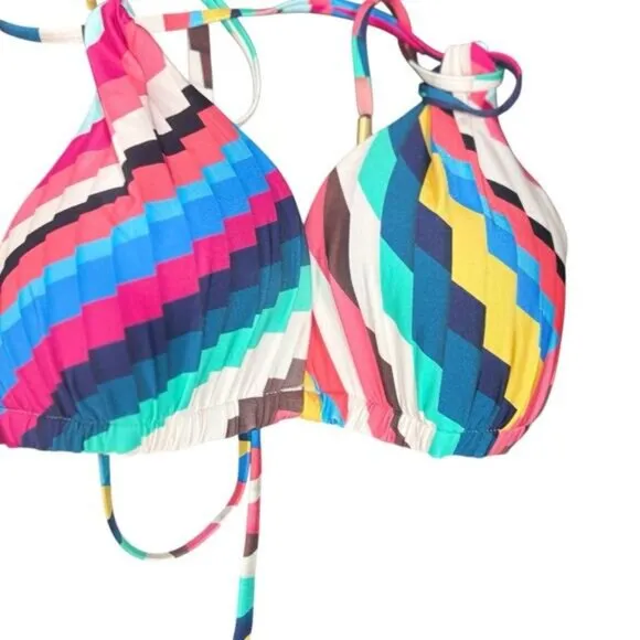 LA BLANCA NWT Geometric Print triangle bikini top 6‎ S - Image 2