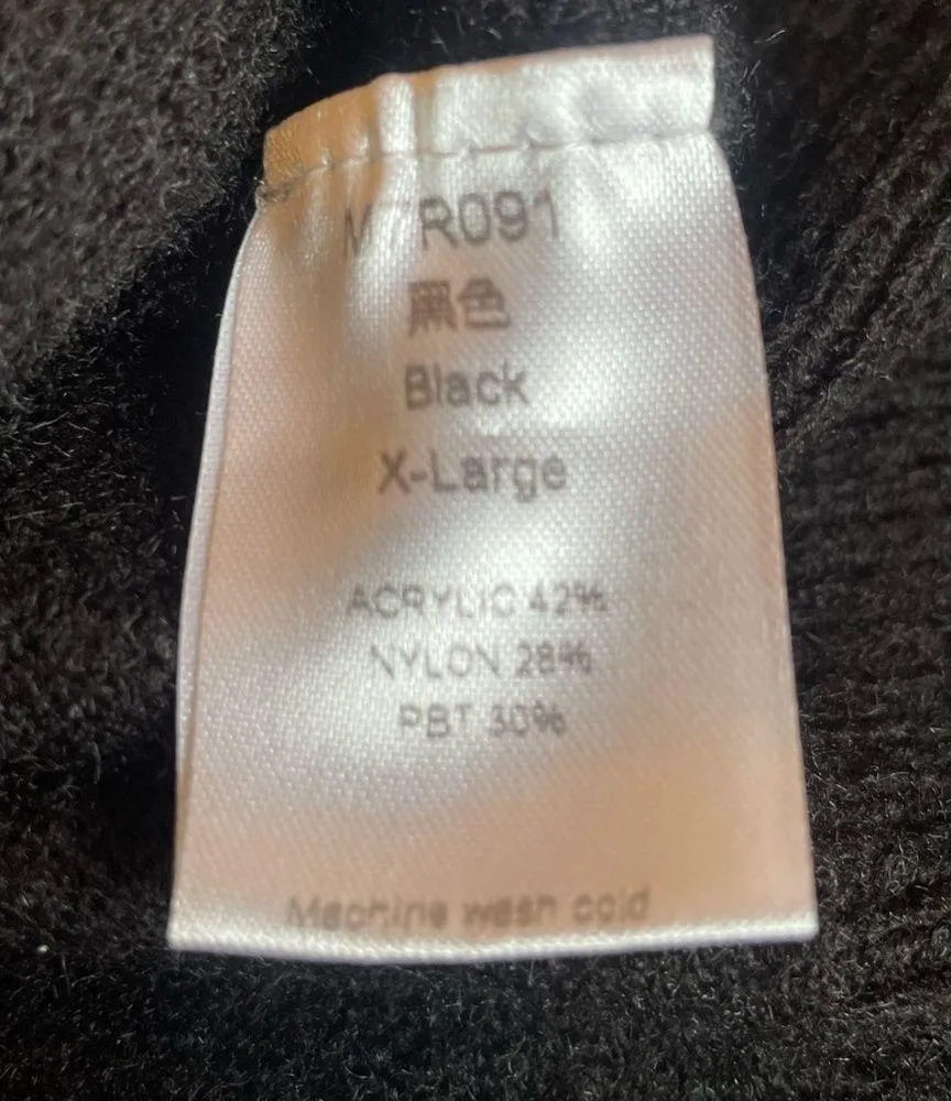 Cable Knit Black Long Sleeve Sweater Dress Women Size XL - Image 5