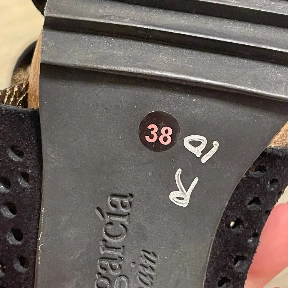 Pedro Garcia Noor Perforated Crisscross Suede Sandal in Black Size 38 - Image 8