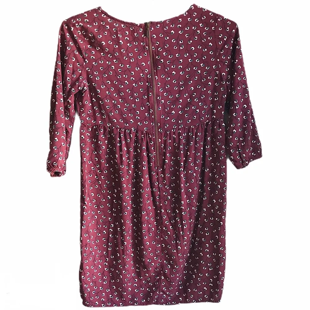 Old Navy Maroon Wine Floral Zipper Back Tunic Top - Image 2