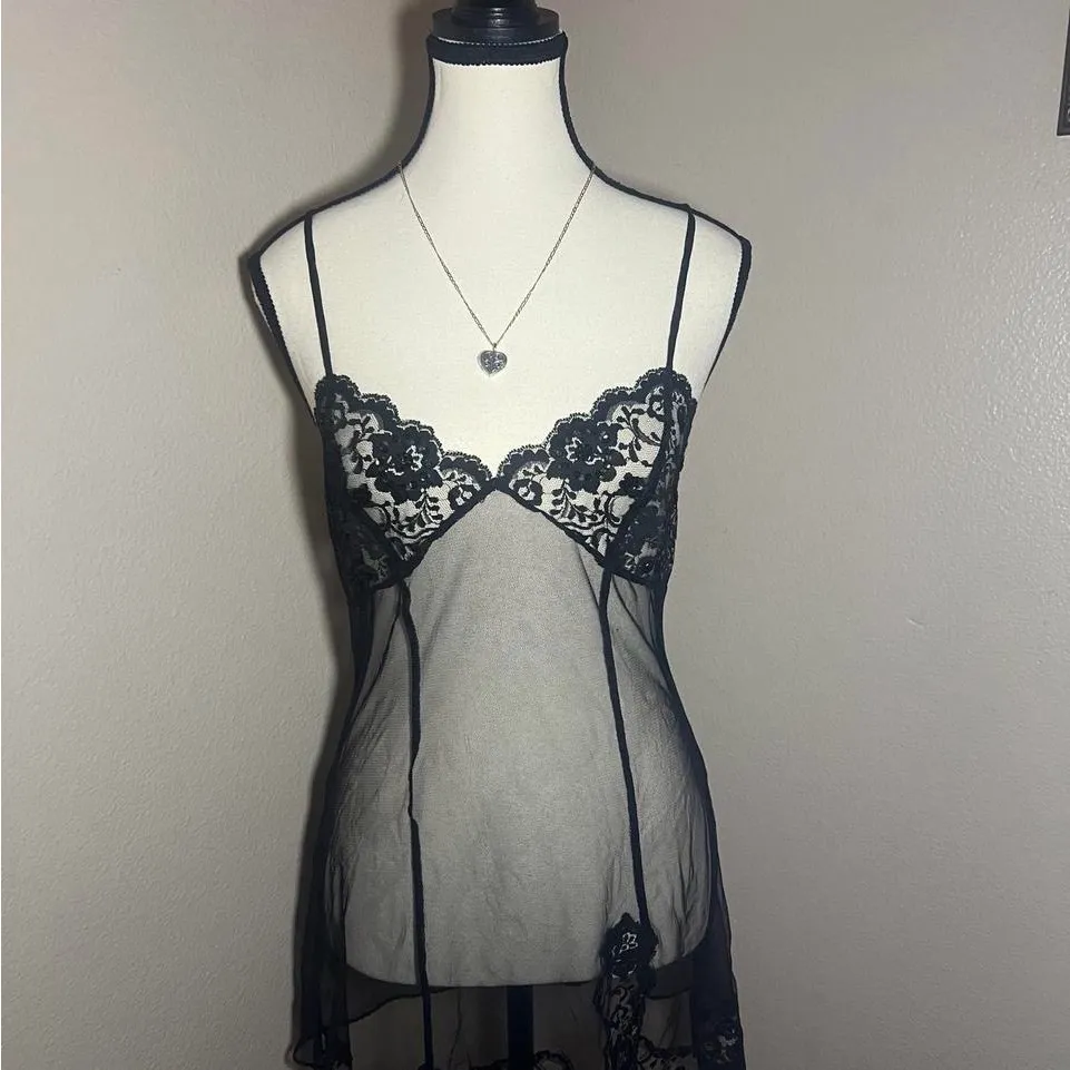 Vintage Victoria’s Secret Elegant Black Lace Chemise - Image 3