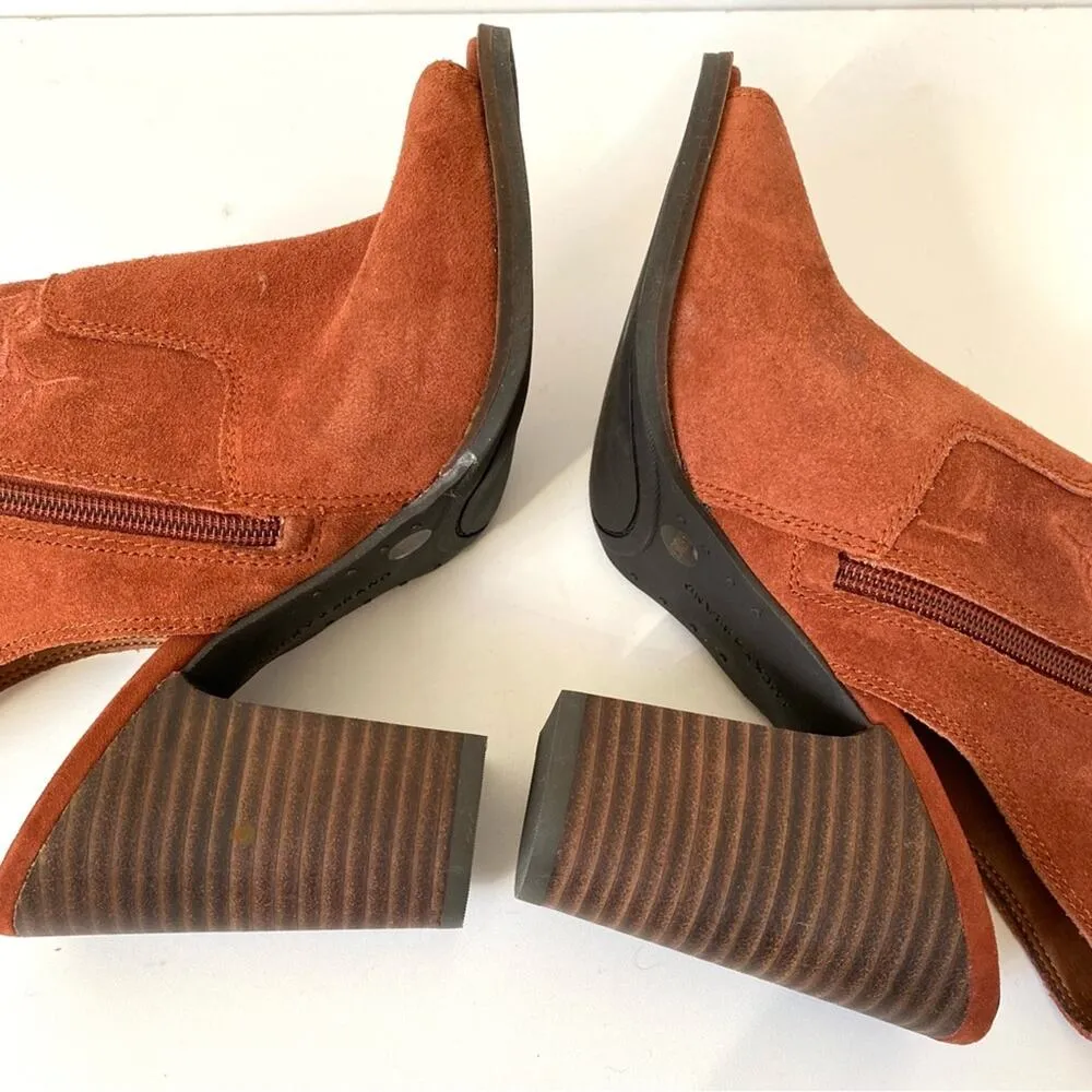 Lucky Brand Listana Heeled Open Toe Suede Zip Up Shoes NWOB size 9.5 - Image 6