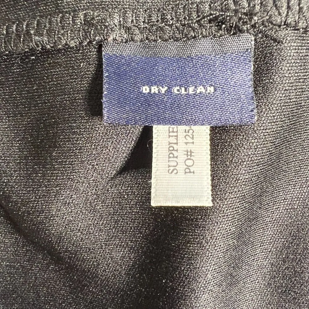 American Living Dress Womens 16 Black Sheath Lace Ruched Long Sleeve Knee Length - Image 14