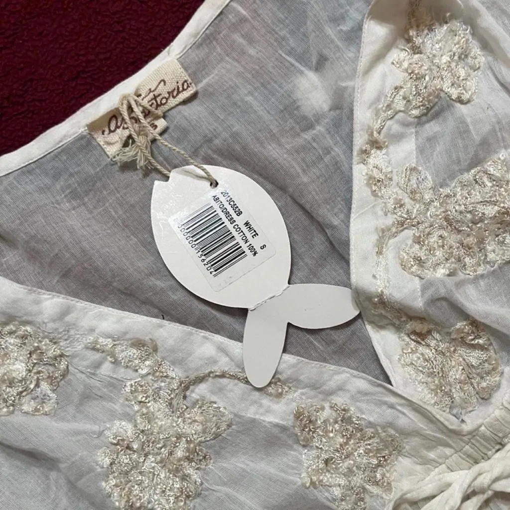 Antica Sartoria white cream coverup Lacey lace dress Beach wear beachy summer - Image 3