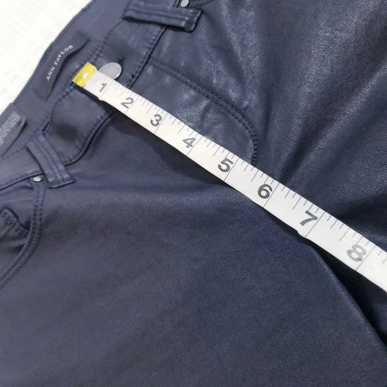 NEW ANN Taylor The Skinny Modern Fit Coated Black Pants - Image 5