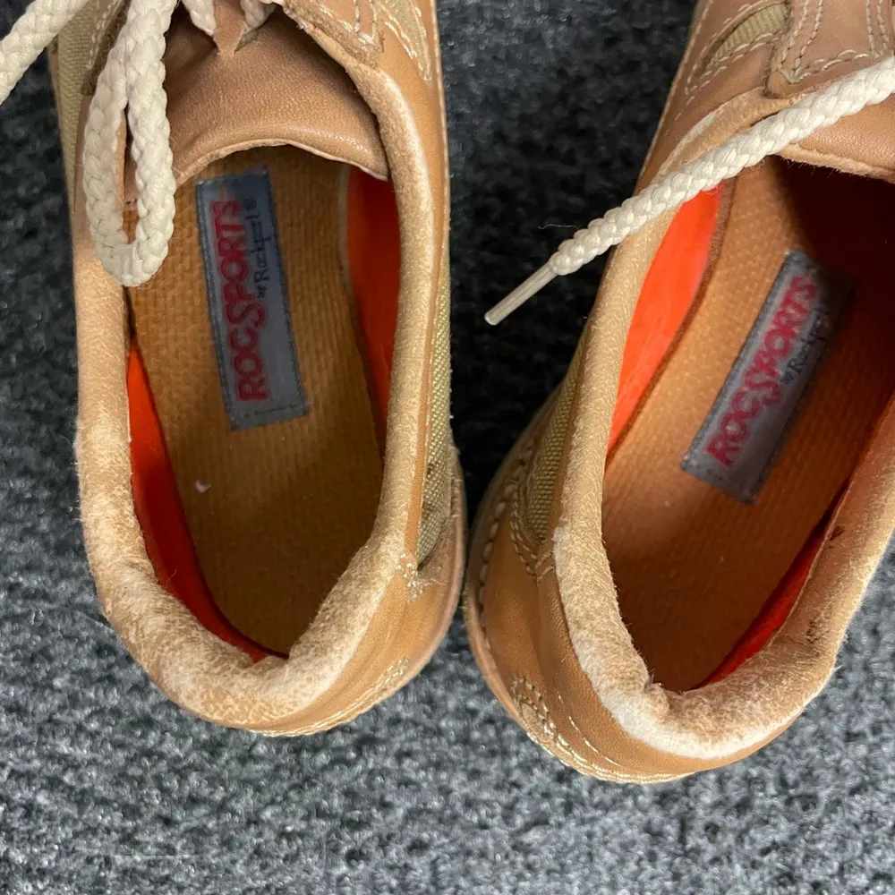 Vintage Vibram Rockport Leather Shoe Women's Shoes 6.5 Vintage Retro 80s Tan - Image 5