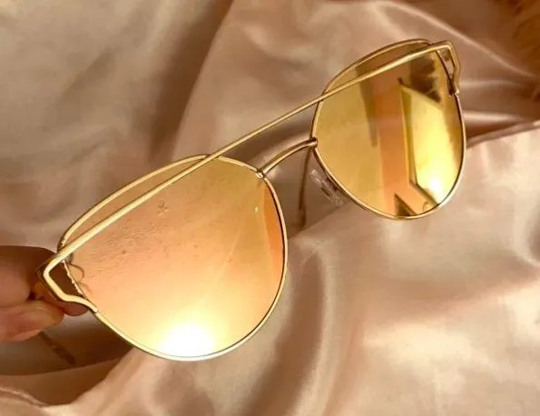 Rose Gold Mirrored Sunglasses Pink - Image 2