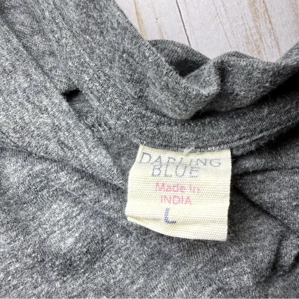 Darling Blue  Gray Crop Top with Green Dinosaur - Image 3