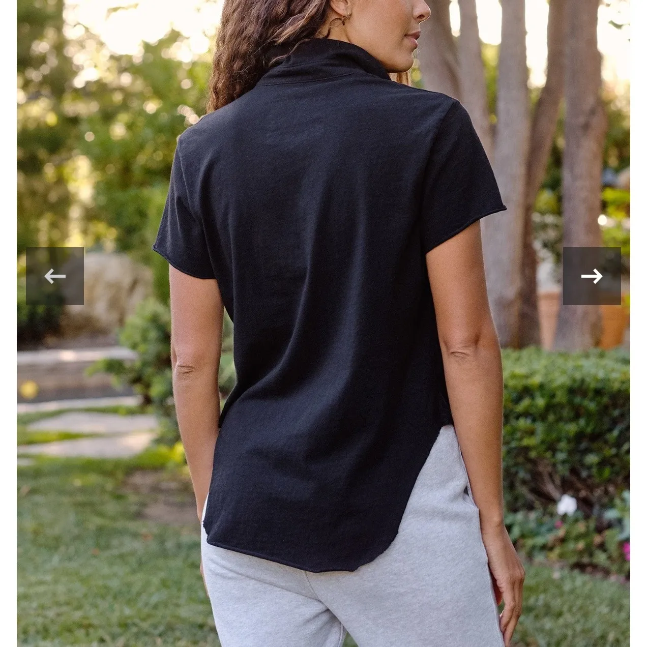 Frank & Eileen Charlotte Perfect Polo Black Cotton Short Sleeve Pocket Tee XS - Image 3