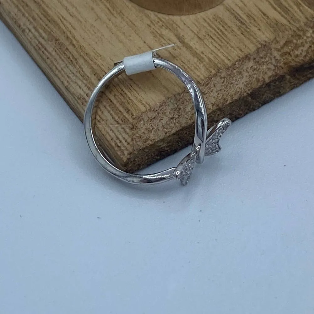 Butterfly CZ Sterling Silver Ring Size 6 Silver - Image 5