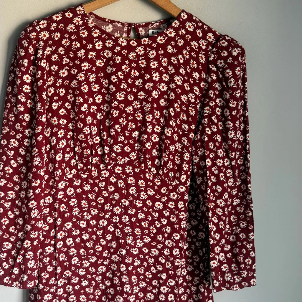 NEW REFORMATION Brantley Floral-Pattern Woven-Blend Mini Dress 4 - Image 6