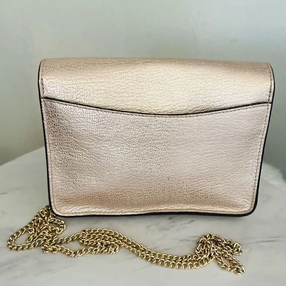 Coach‎ Women's Turnlock Chain Crossbody Leather Bag, Platinum/Gold, NWOT - Image 8