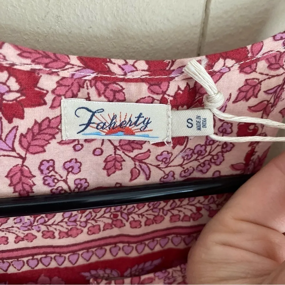 NWT Faherty Adella Jumpsuit in Sun Up Block Print Size Small - Image 8