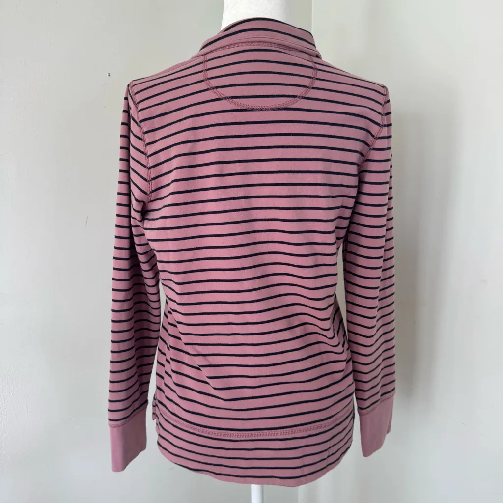 L.L. Bean Pink and Navy Striped Pullover Size Small Reg - Image 4