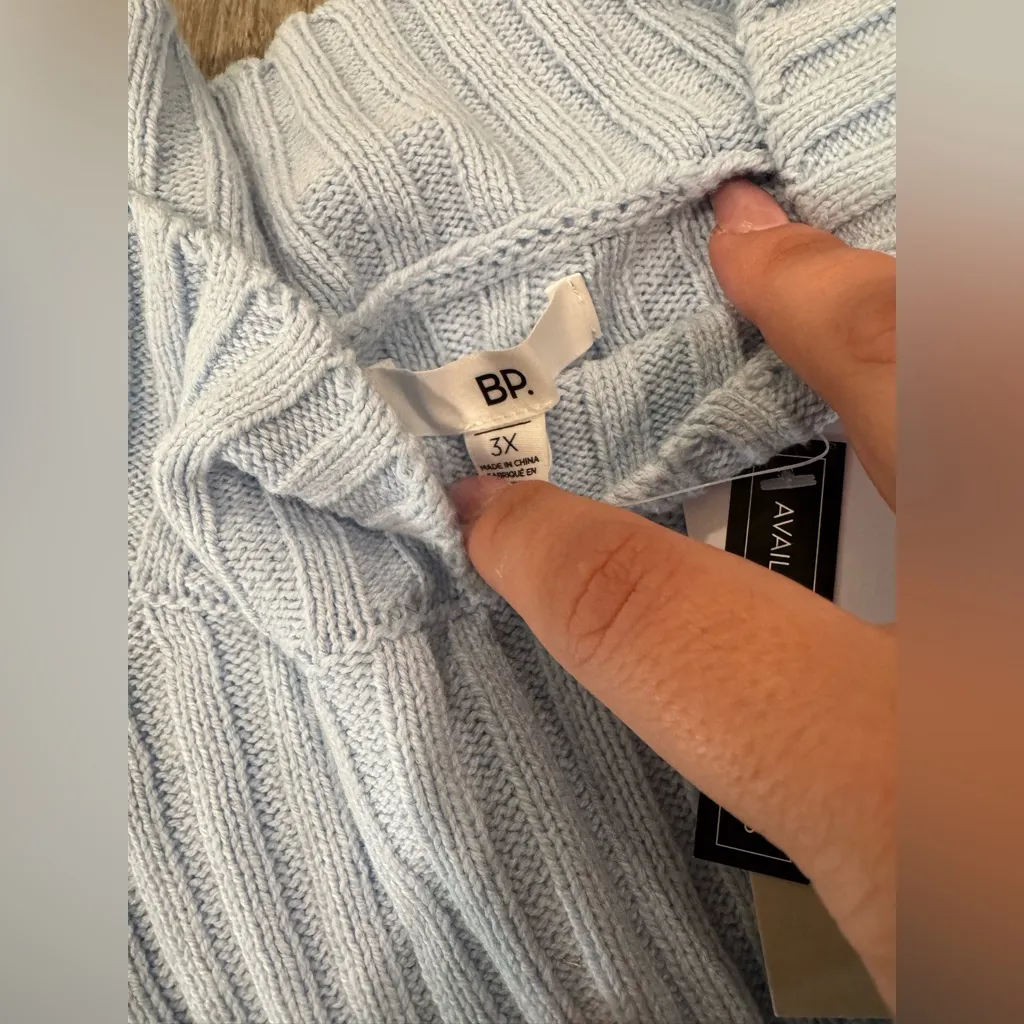 BP Light Blue Long Sleeve Sweater Dress - Image 13