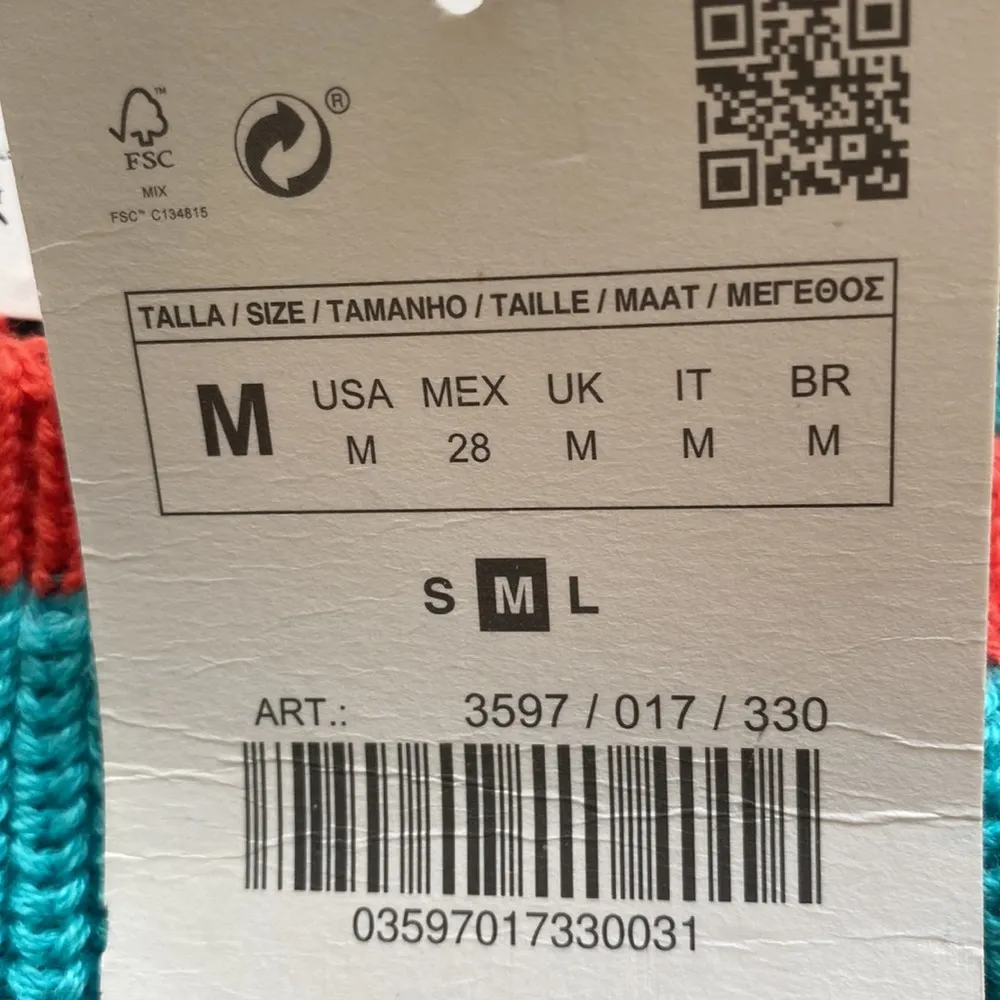 Zara orange and blue knit top new with tags size M - Image 6