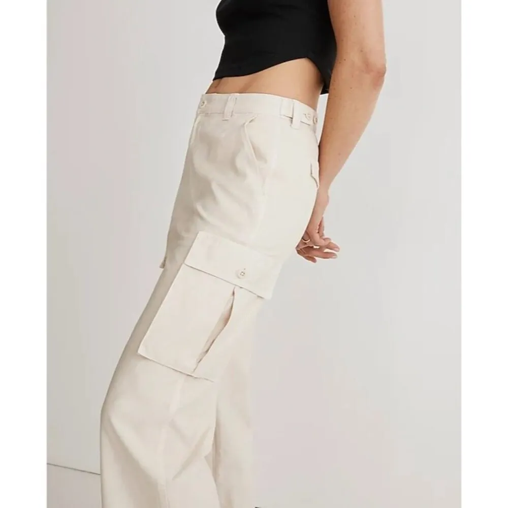 Madewell Garment-Dyed Low-Slung Straight Cargo Pants Vintage Linen Womens 30 - Image 4