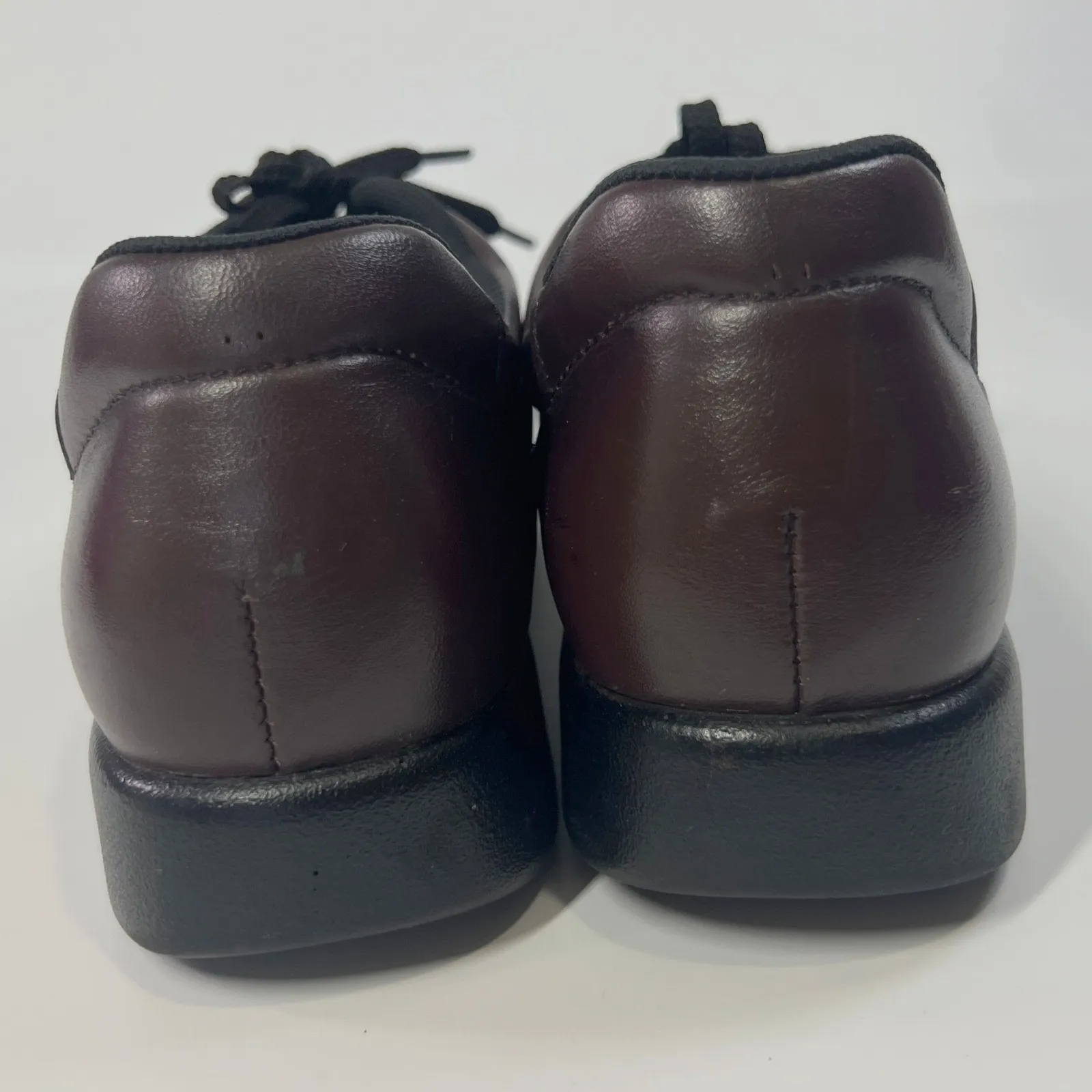 SAS Free Time Womens 8 S Burgundy Leather Moc Toe Comfort Walking Shoes USA Made Brown - Image 7