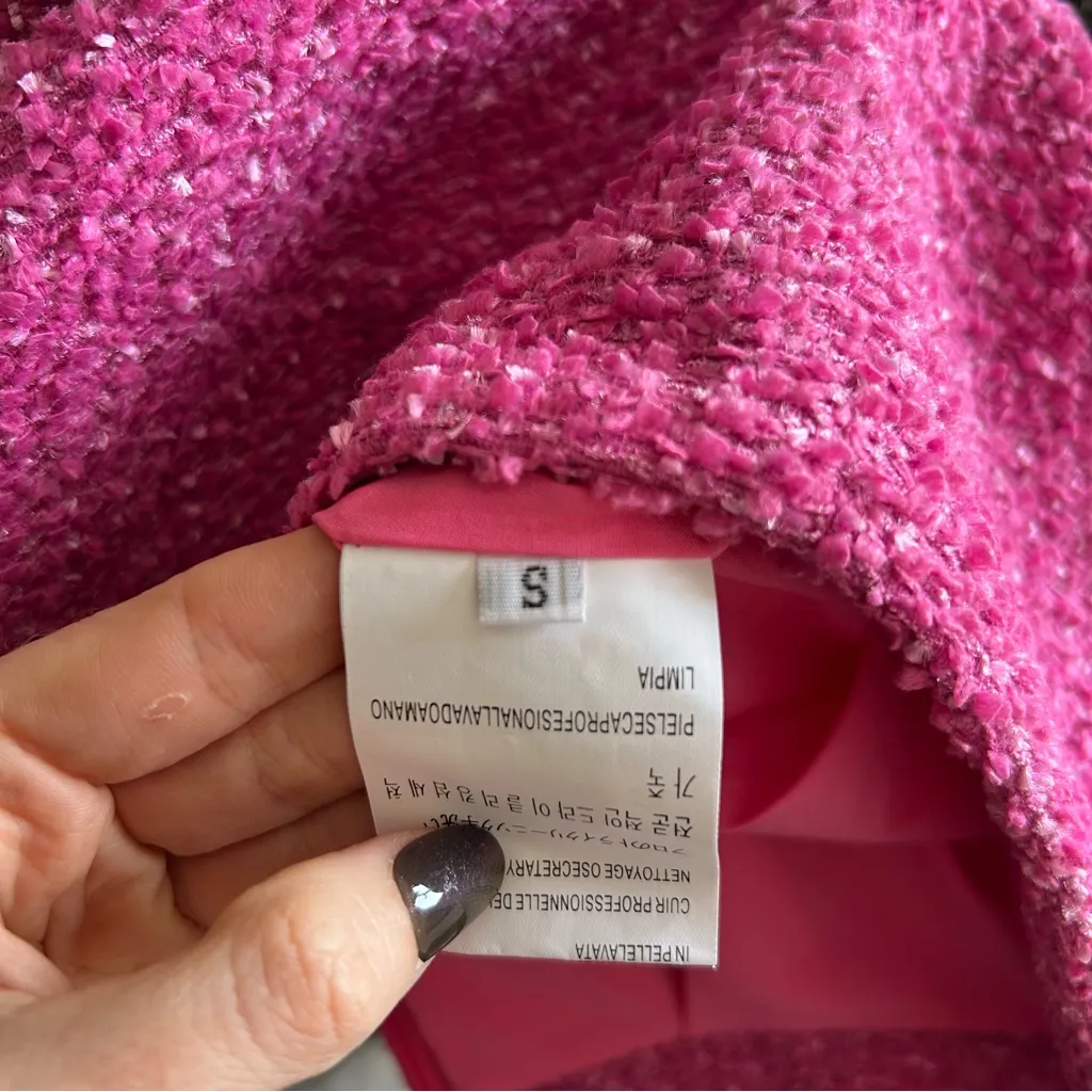 Zara Fuchsia Tweed Mini Skirt - Image 4