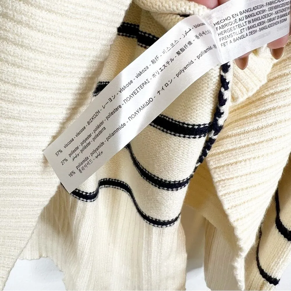 NWT  Striped Crewneck  Pullover Sweater S Cream Blue - Image 7