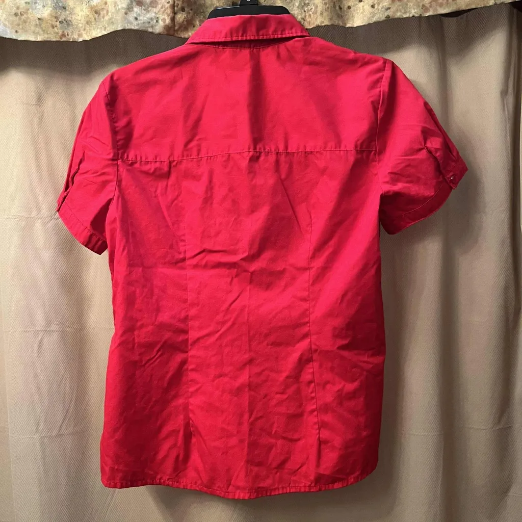 Basic Edition Y2K Red Small Women's Cut Button Up - Image 6