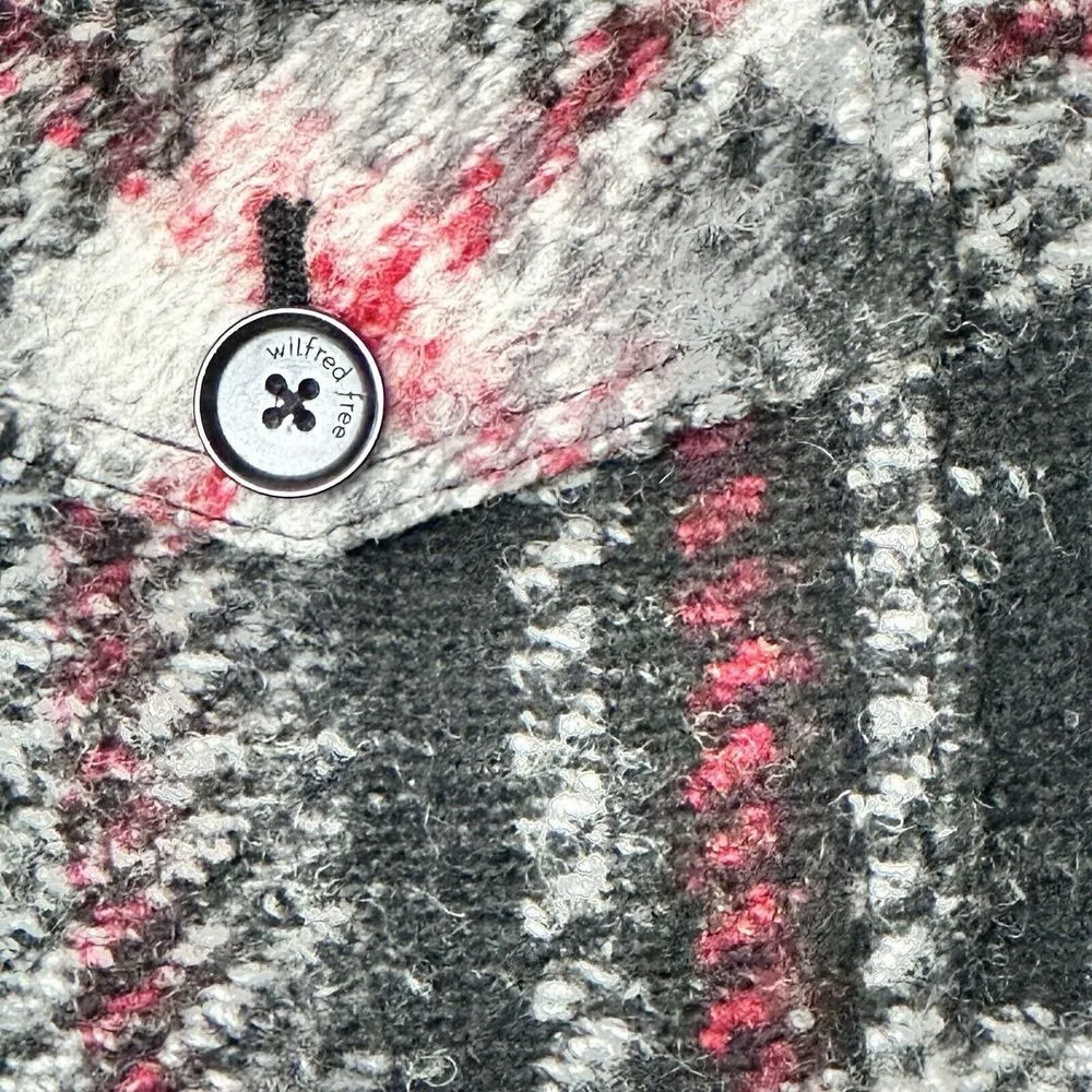 Wilfred Free The Ganna Aritzia Jacket Women's Wool Blend Plaid Coat Pockets M - Image 12