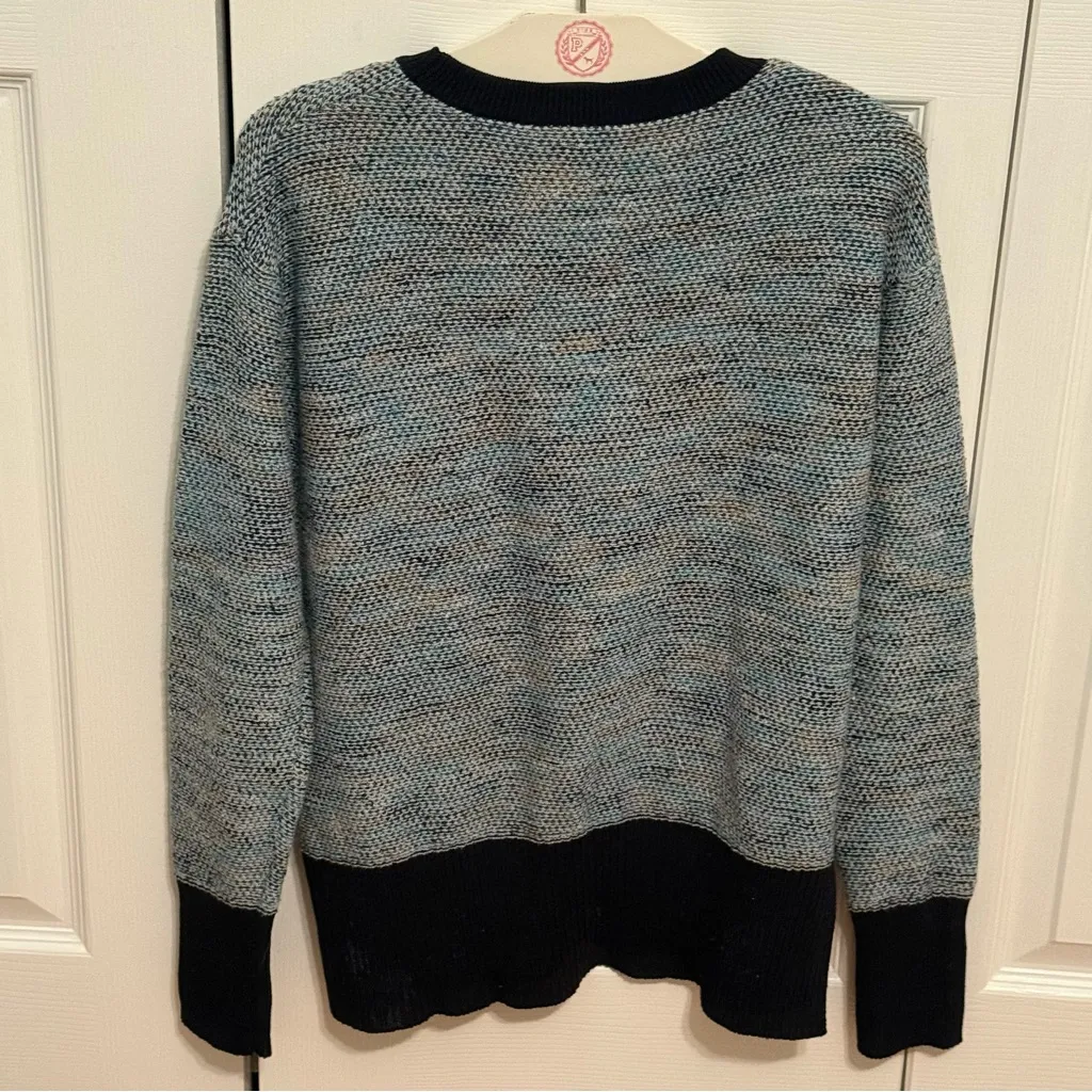 Derek Lam 10 Crosby Blue Knit Colorblock Sweater - Image 3