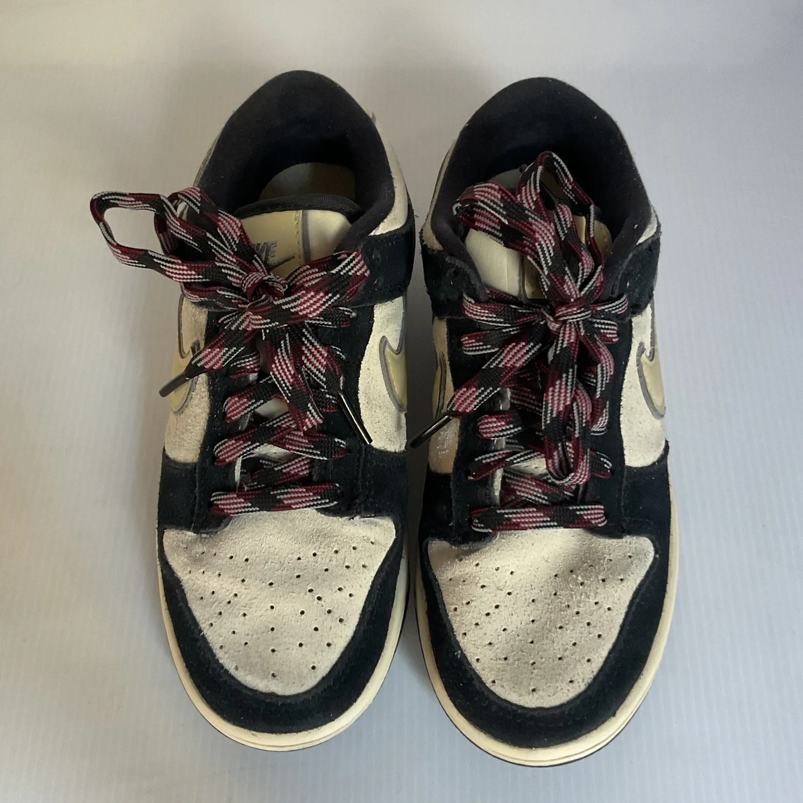 Nike Dunk Low Black Sail Suede Leather Sneakers Women’s 5 Youth 3.5 - Image 8