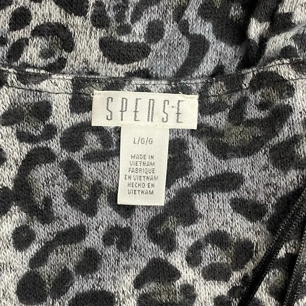 SPENSE Large Faux Wrap Heather Gray Animal Print Dress Casual Dinner Romantic 3 - Image 9