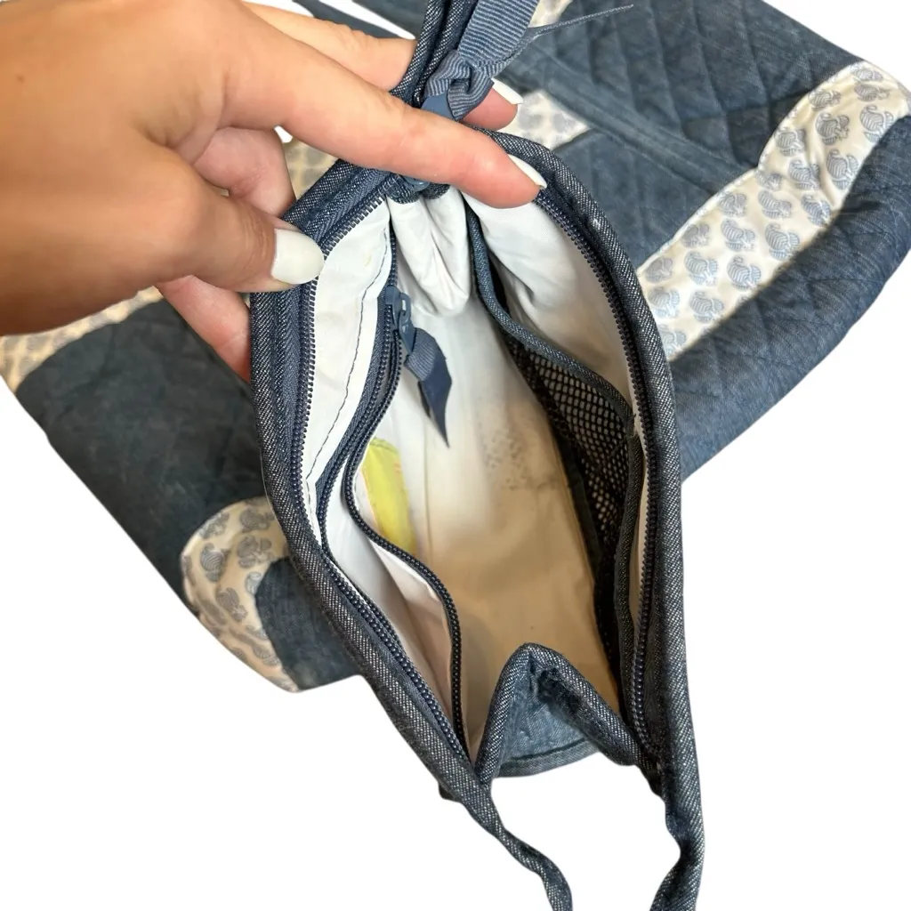 Navy Blue & White Design Bag Set Purse Travel Cosmetics Wallet Cardholder Style! - Image 6