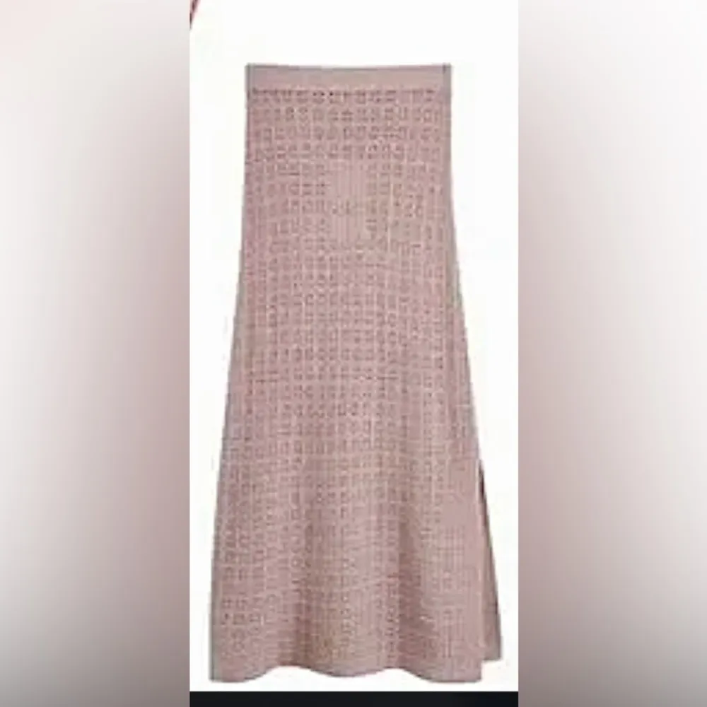 Zara knit sweater midi skirt blush M winter spring elastic waist boho winter - Image 2