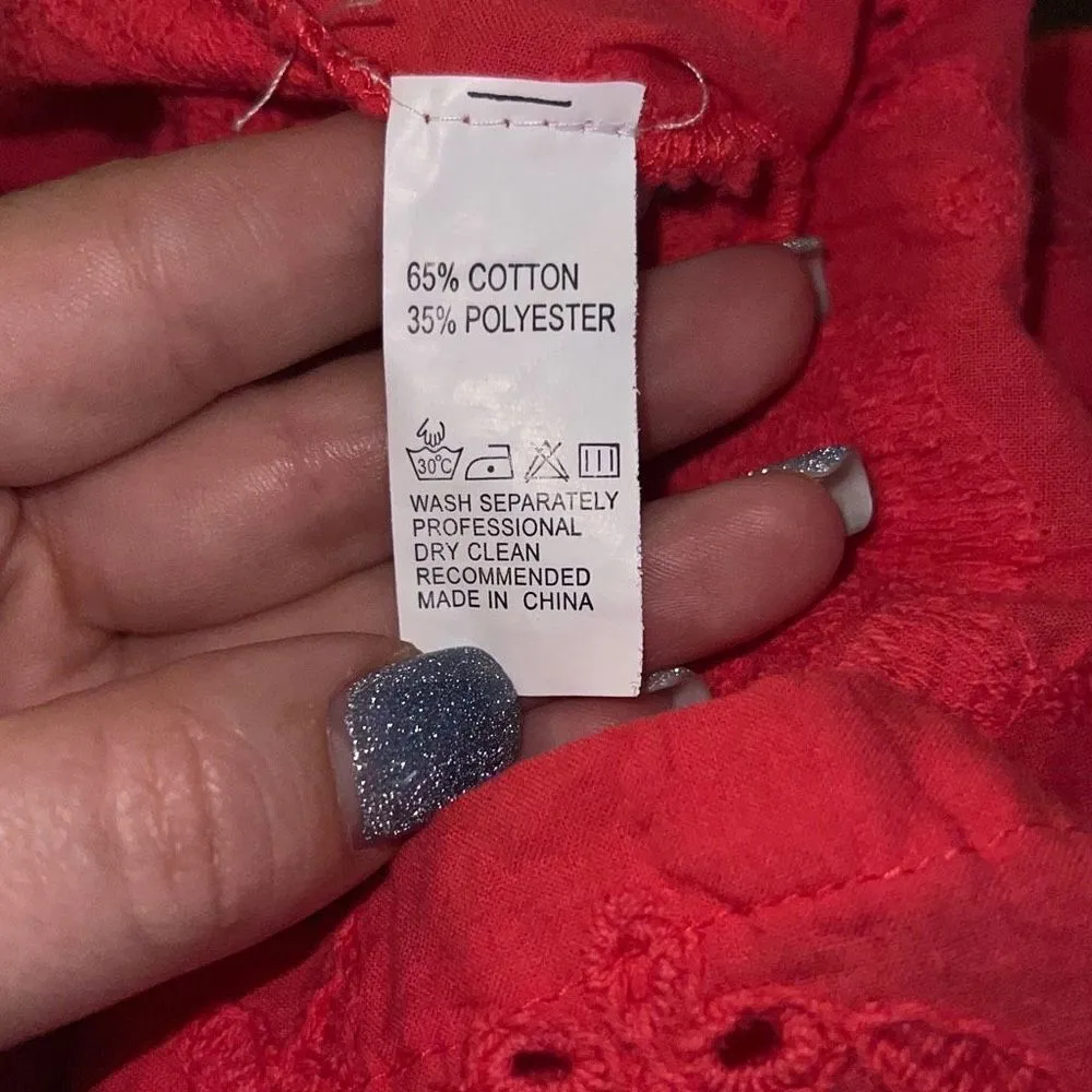 ✨AMORA RED EYELET EMBROIDERED MIDI DRESS✨ Pink - Image 10