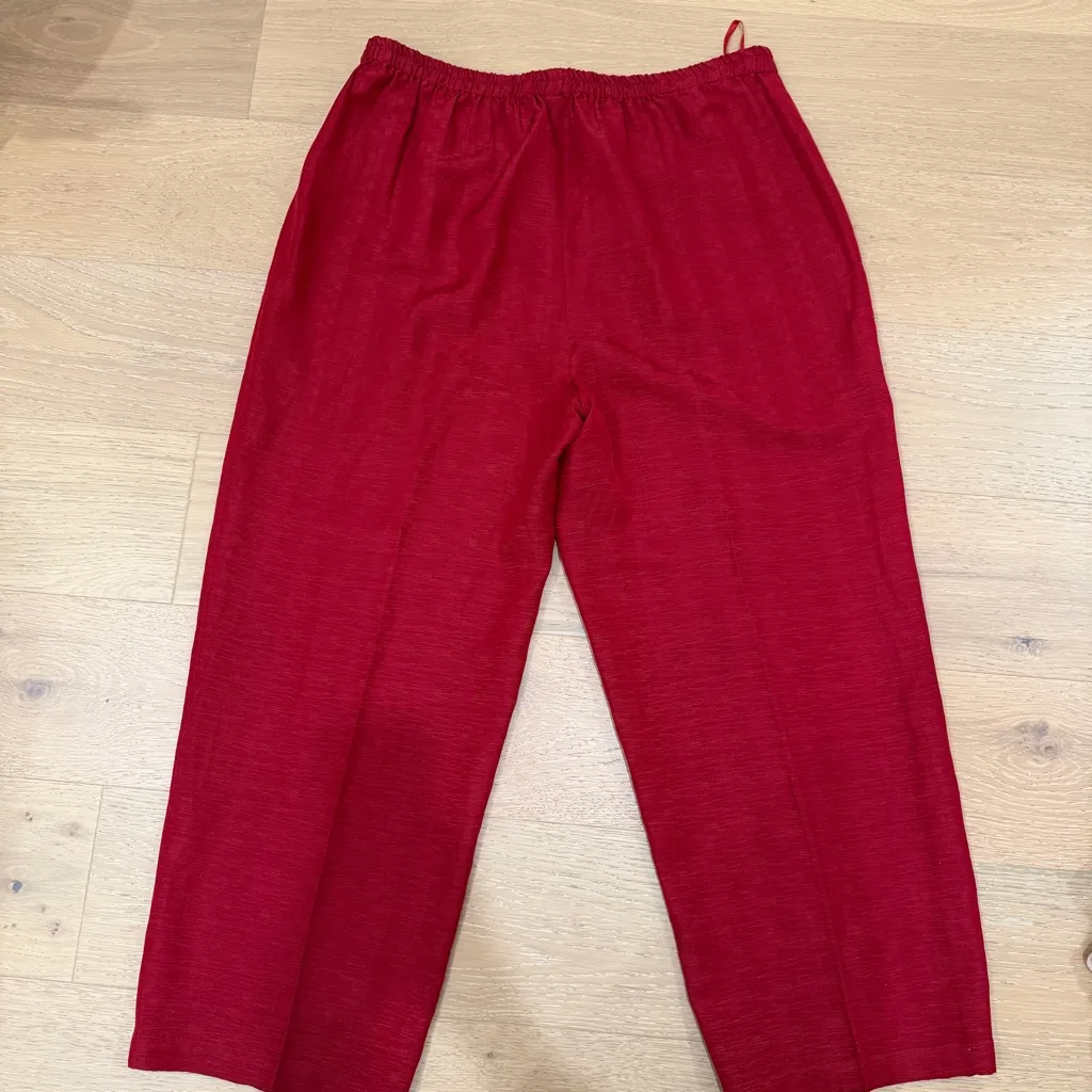 Eileen Fisher Silk/Linen Red Pants L - Image 7