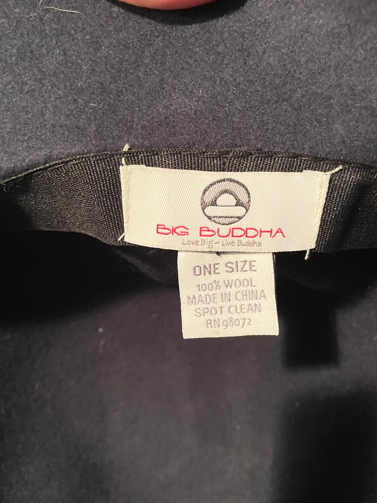 Wool Hat Navy Blue With Pink  - Image 3