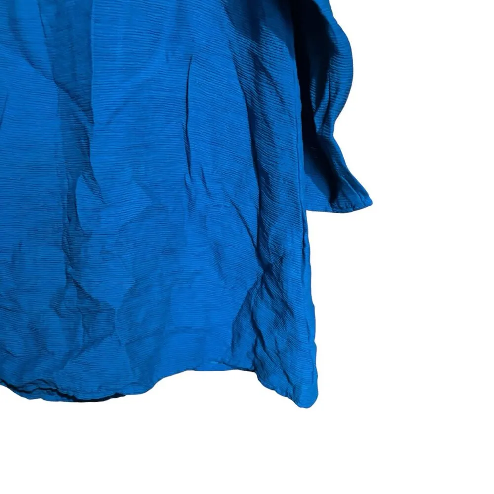 Cut Loose Oversized Top Womens Medium Blue Striped Boxy Lagenlook Artsy Blouse - Image 5