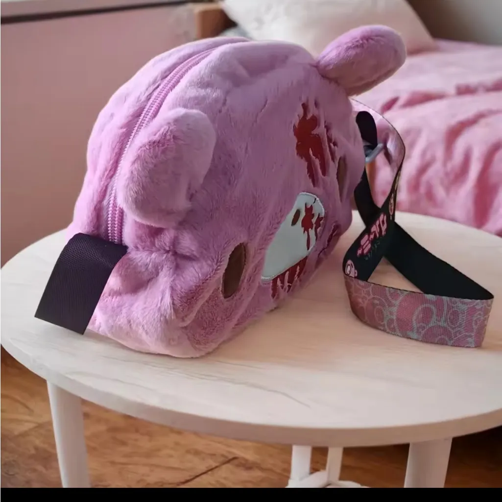 Gloomy Bear plush crossbody bag: Pink, cute - Image 4