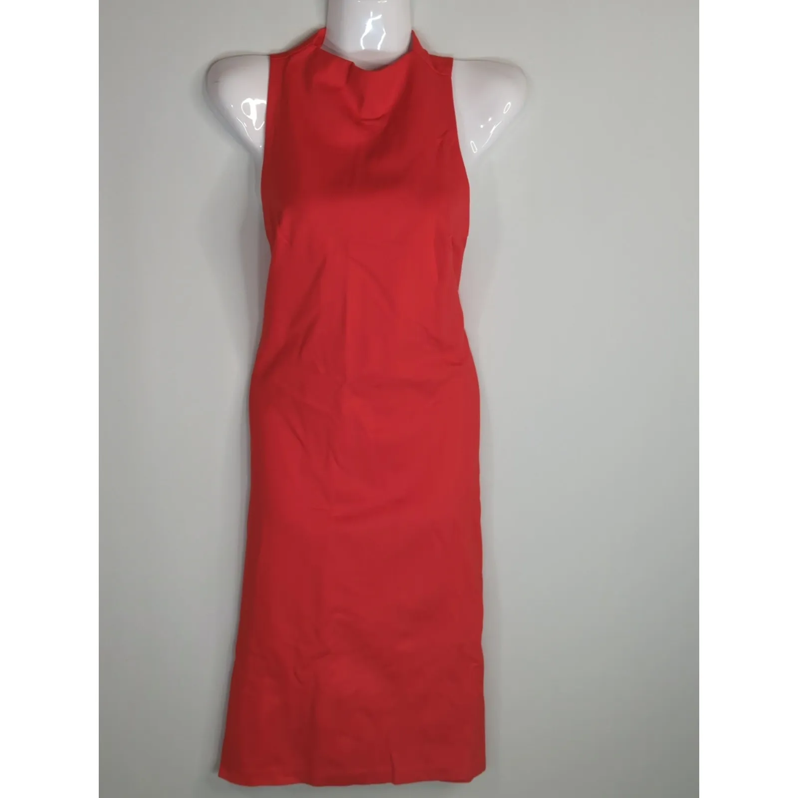 Babaton Red Matheson High Neck Sleeveless Midi‎ Dress Size 4 Holiday Valentine - Image 3