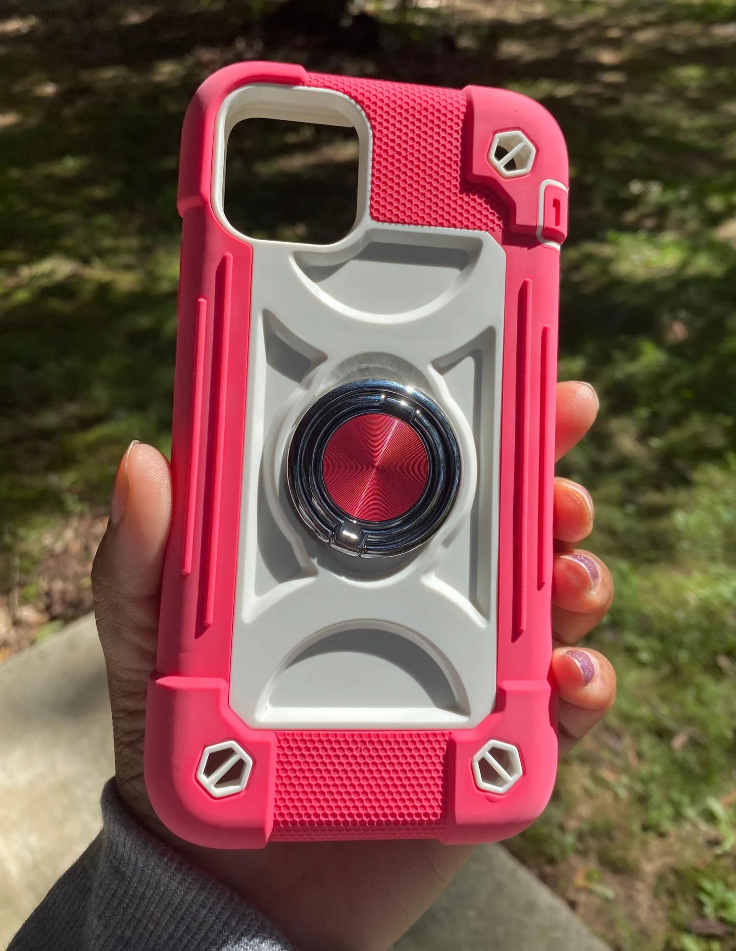 IPhone 11 Pro Max Rose Hybrid Heavy Duty 360 Ring Case Multiple - Image 2