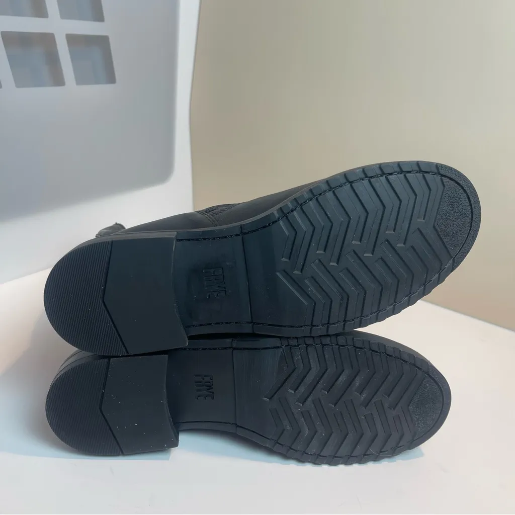 FRYE Veronica Flex Short Black Leather Moto Boots Bikercore Sz 7 Grunge Country - Image 14