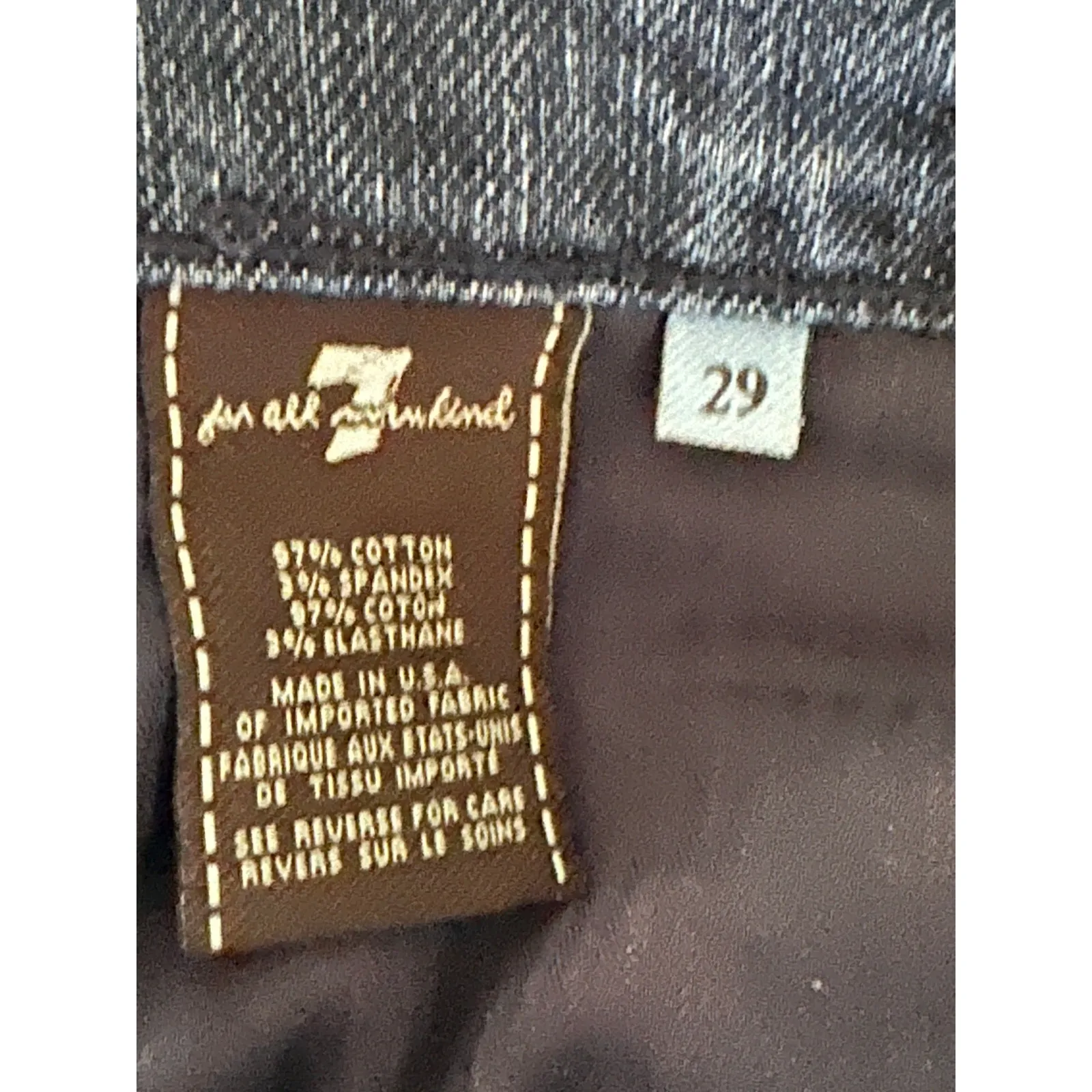 Y2K Jorts Dark Wash 7 For all Mankind Size 29 Low Rise Festival  Jean Denim - Image 3