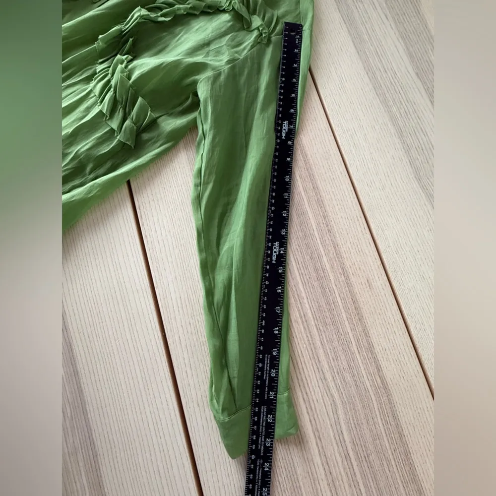 Venti Cottagecore green Lace Trim romantic Blouse luxury polka Size L Size L - Image 7