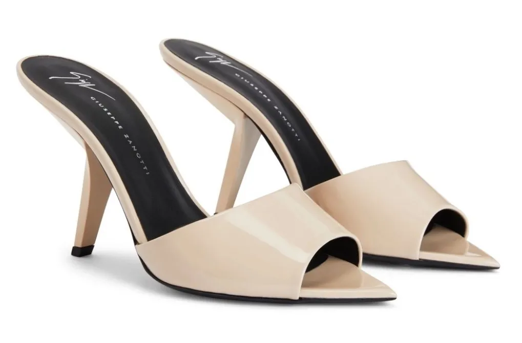 Giuseppe Zanotti Mystero Patent Leather Pointed Open Toe Slide Mule Heels 36 - Image 1