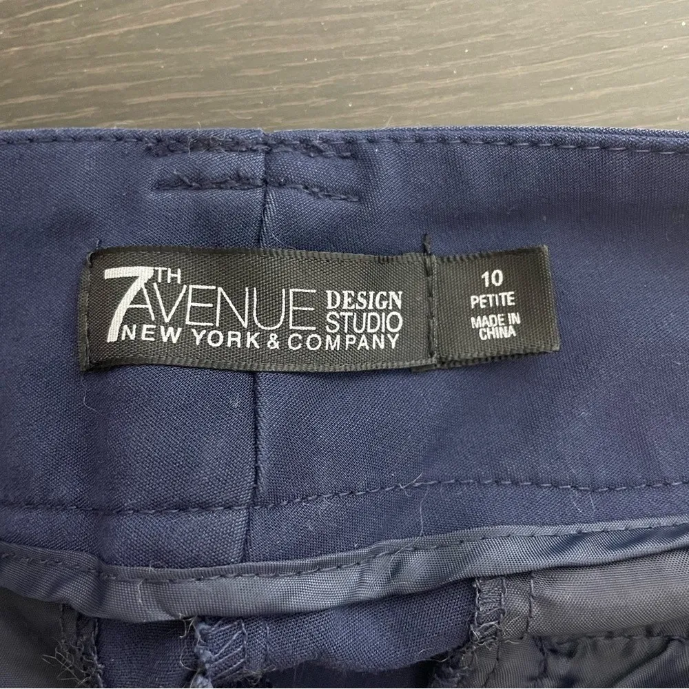 New York & Company 7th Avenue Navy Bootcut Dress Pants | Size‎ 10 Petite Blue Size 10P - Image 6