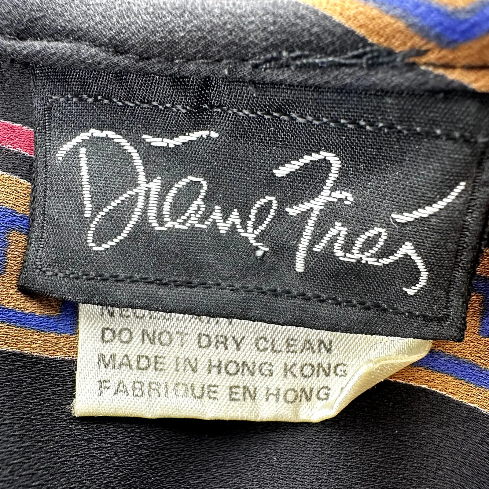 VTG Diane Freis Georgette Maxi Dress V Neck Ruffle Floral Smocked Multicolor XL Black - Image 4