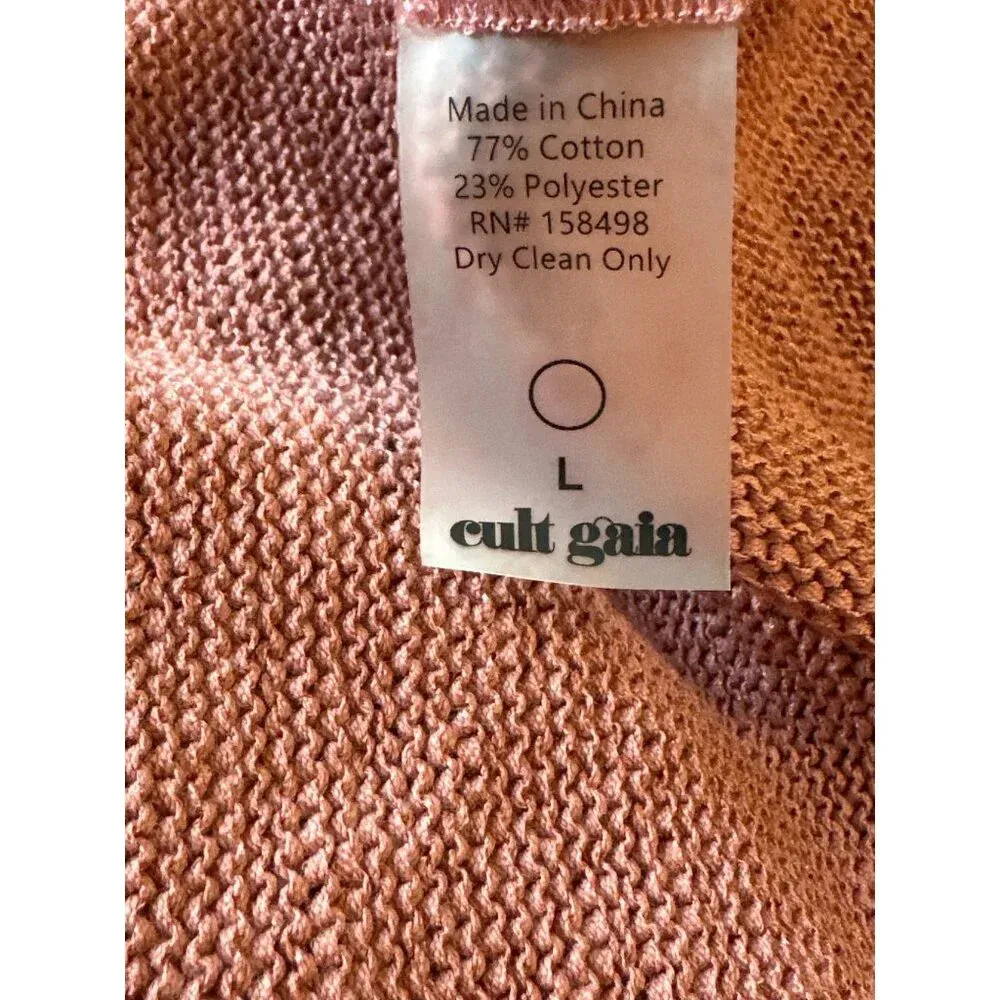 Cult Gaia Cameron Knit Dress in Jaipur pink Large New Womens Midi Cutout - Image 8