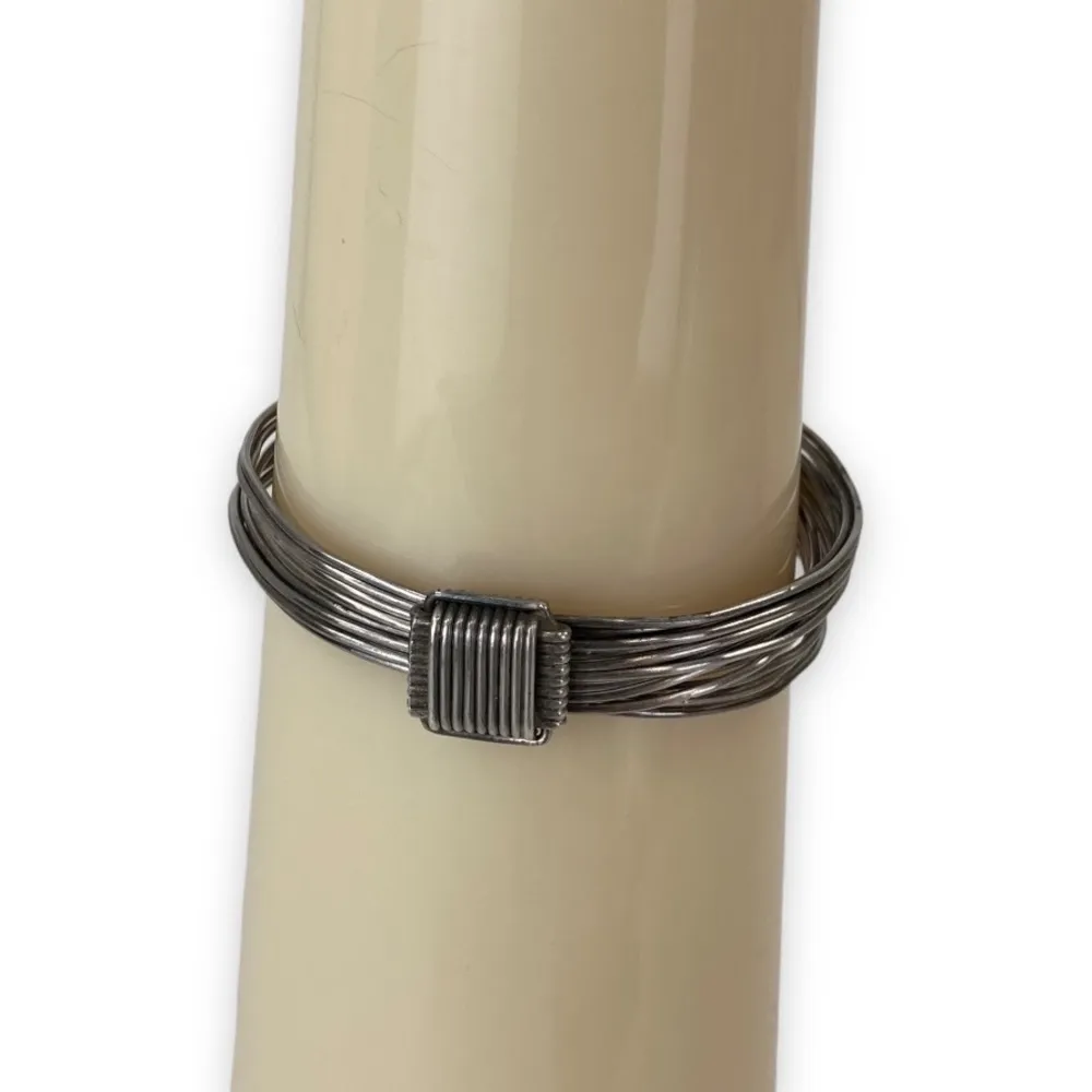 Vintage Handmade silver slide closer bracelet 7 - Image 2