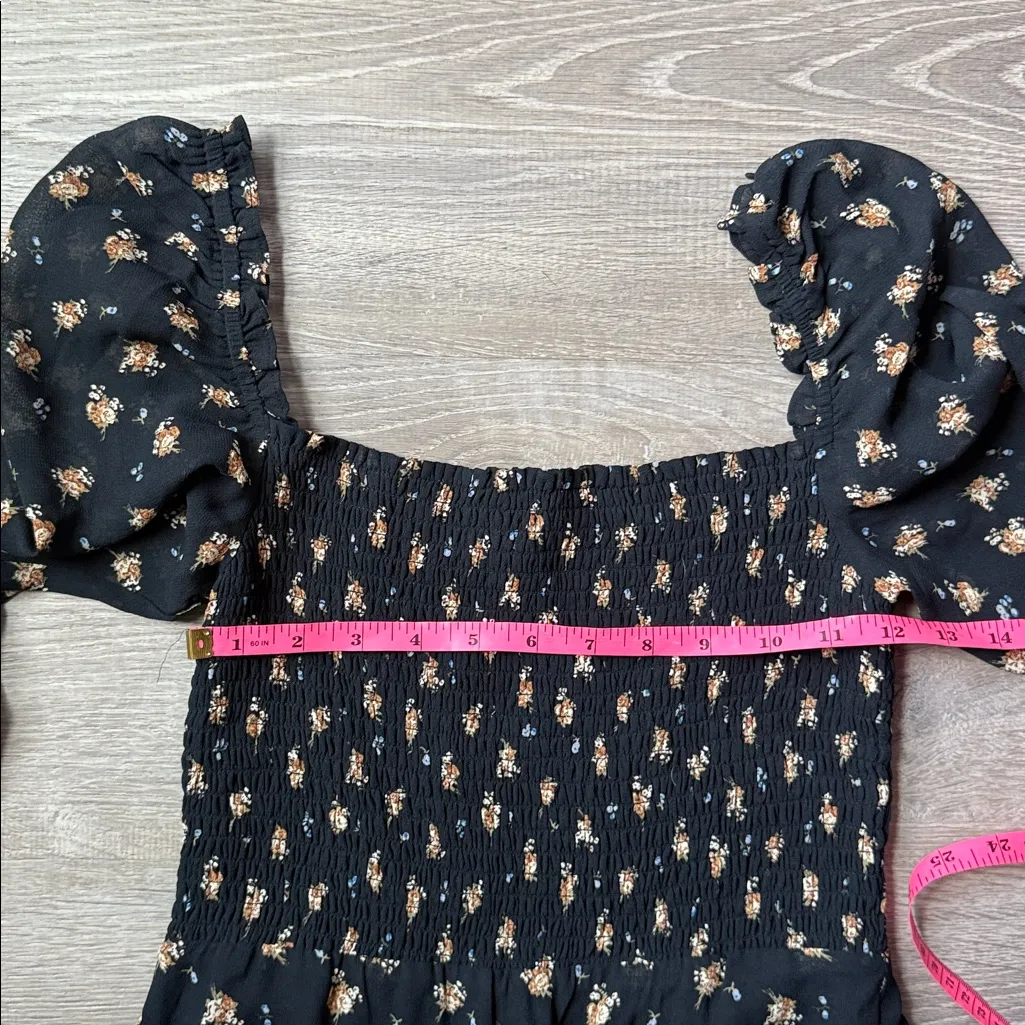 MAJE Rithik Smocked Floral Print Dress - Image 9