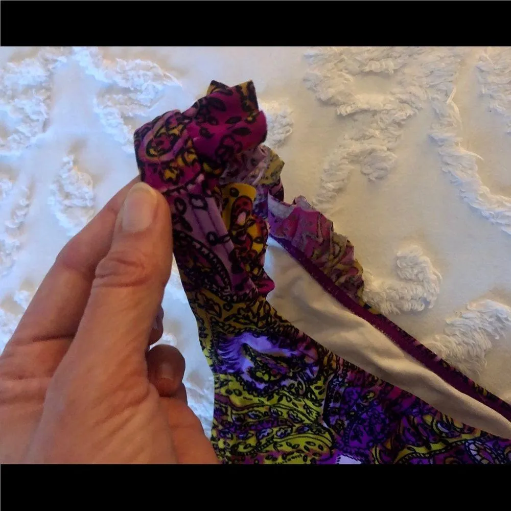 Bikini bottom paisley purple gold sz L - Image 4
