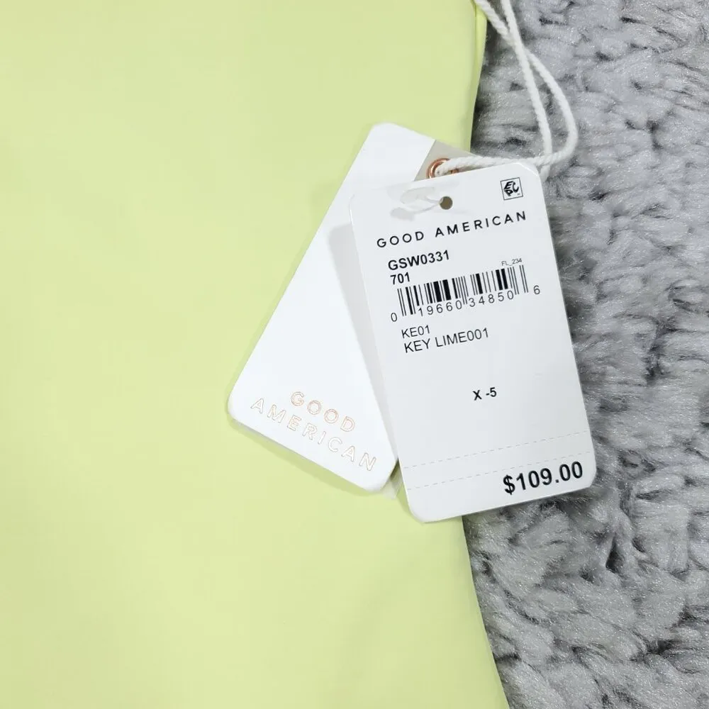 Good American Good Compression Scuba Knit Mini Dress Green Stretch Size 5 2XL - Image 5